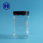 850 میلی لیتر شیشه دستگیره پلاستیکی مربعی بدون Bpa با درب بسته بندی مواد غذایی PET