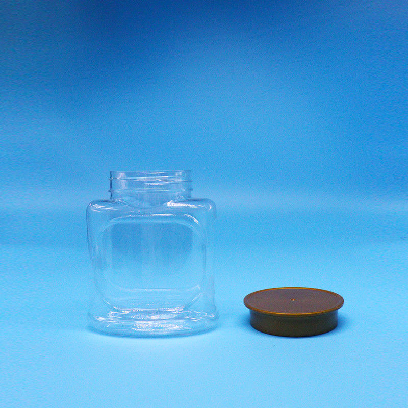 کلوچه آب نبات شفاف خالی آجیل های ضد هوا PET درجه غذایی شیشه پلاستیکی پیچپوش برای غذا