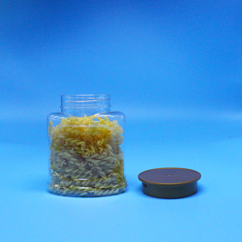 خالی ضد هوا شفاف PET مواد غذایی درجه شیشه پلاستیکی پیچ بند برای مواد غذایی شیرینی کوکی آجیل