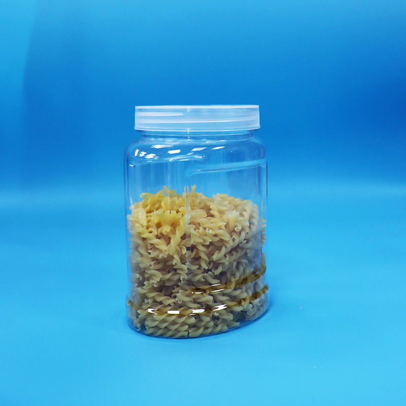 ضد تعویض کلاه سفید PET شیشه پلاستیکی شفاف برای غذا آجیل شیرینی نویدل درجه غذایی