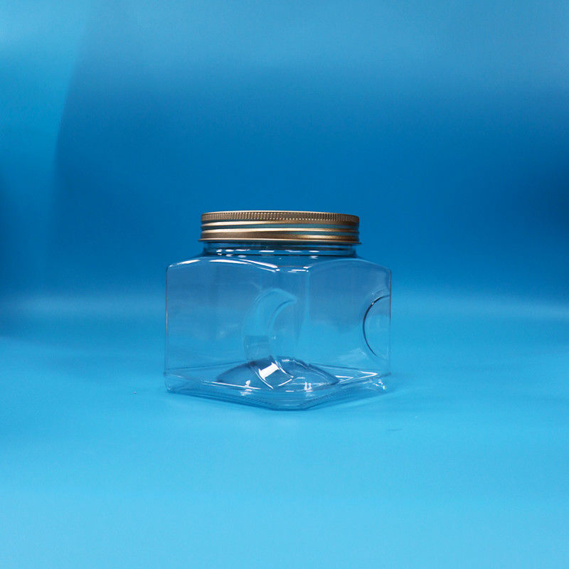 شیرینی غذا میان وعده مواد غذایی درجه PET شفاف مربع شکل پلاستیکی چسب جار آلومینیومی