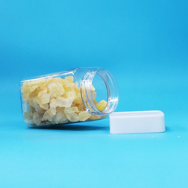 BPA Free Square Airless White Screw Lid Clear PET Plastic Storage Snack Candy Jar (پلی استایل بی پلاستیک برای ذخیره سازی اسنک و شیرینی)