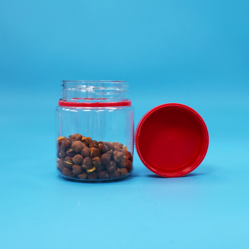 شیشه های کوچک خالی مواد غذایی پیچ پوشه قرمز شفاف پلاستیکی PET جوجه شیرین ذخیره سازی