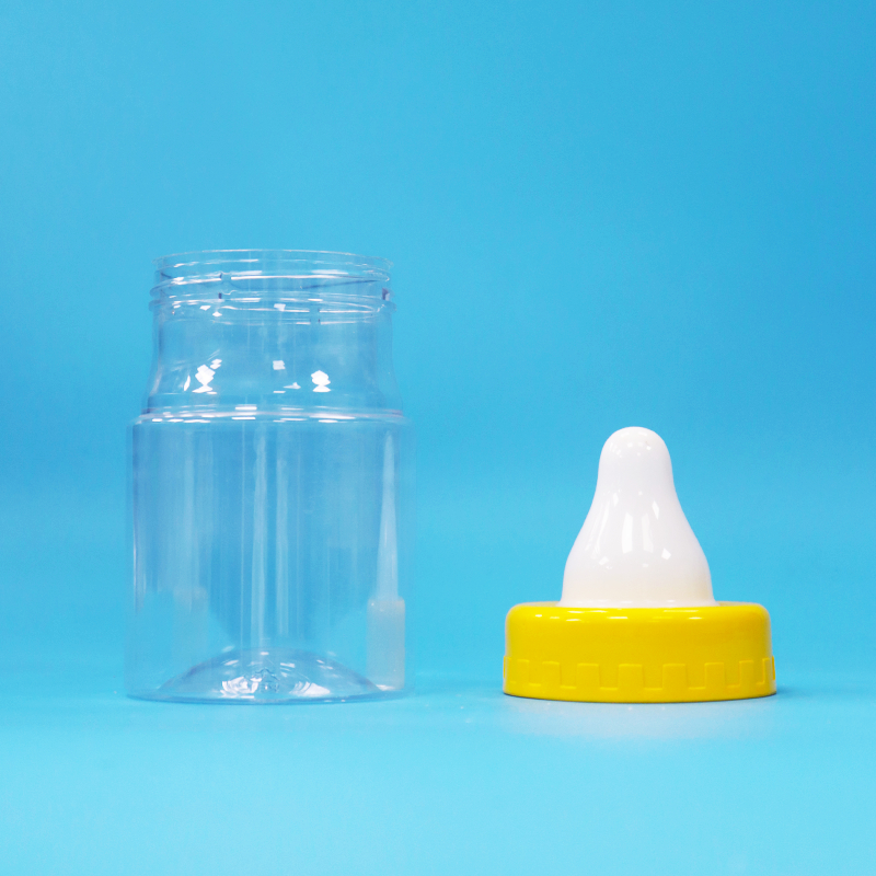 BPA Free Screw Cap شفاف PET پلاستیکی قوطی مهر و موم شده برای مواد غذایی شیرینی کوکی آجیل