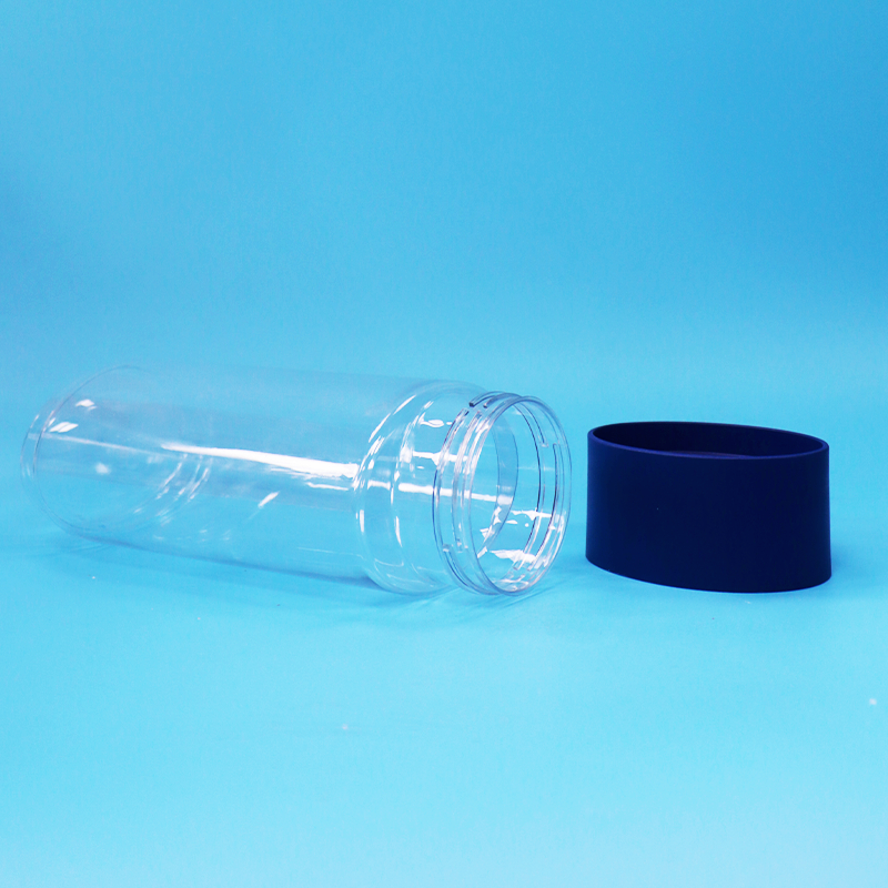 شیشه کوکی پلاستیکی شفاف بیضی شکل PET، درپوش ضد دستکاری، بدون BPA