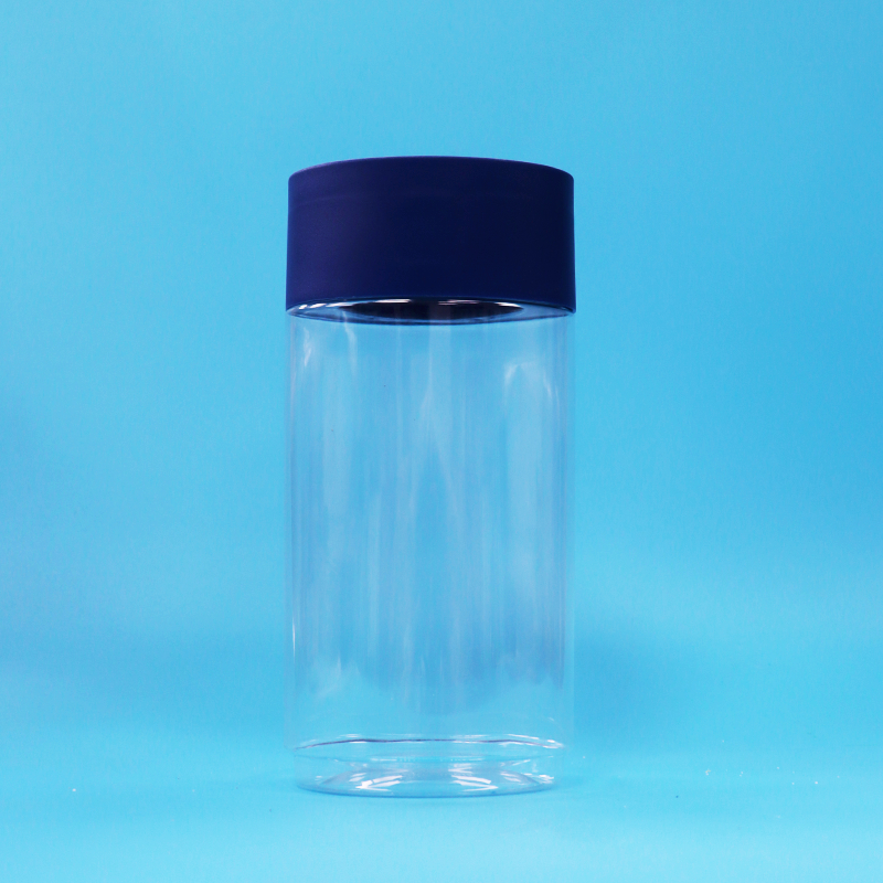 شیشه کوکی پلاستیکی شفاف بیضی شکل PET، درپوش ضد دستکاری، بدون BPA