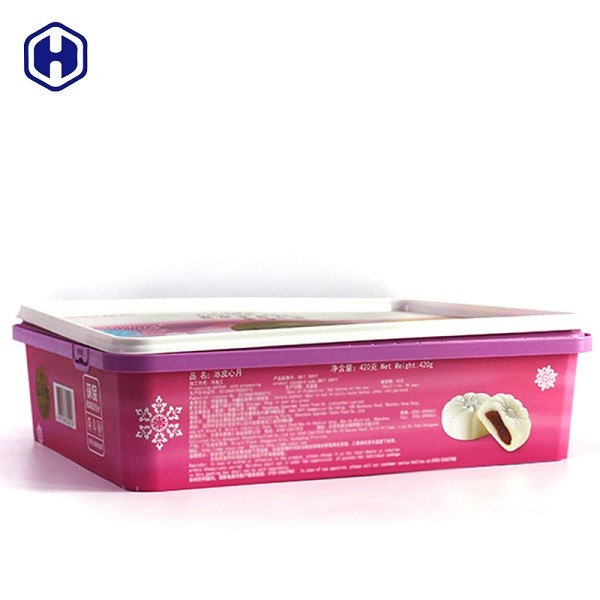 برچسب سفارشی کیک ماه بسته بندی شده IML جعبه 450G بسته کیک ماه