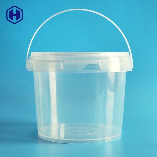 بیسکویت کره سطل پلاستیکی قابل شارژ مایکروویو قابل شارژ IML با درب