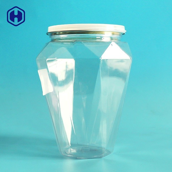 قوطی های پلاستیکی شفاف شکل الماس ، ظروف پلاستیکی خالی ظریف شده در هرزگرد