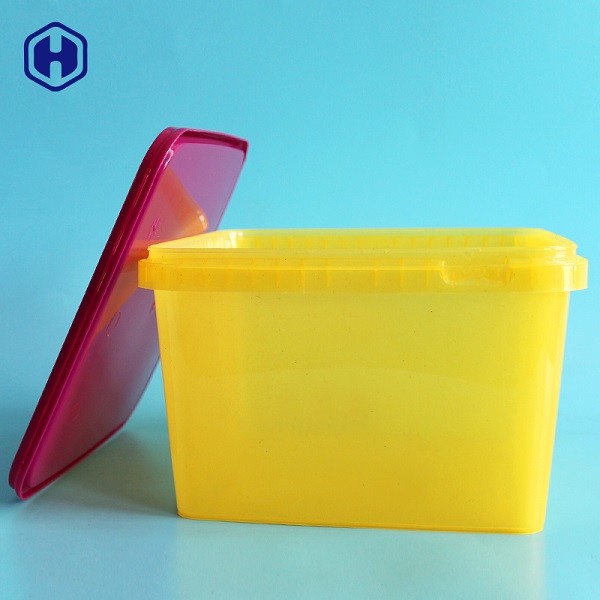کوکی های ضد آب IML Tubs BPA جعبه بسته بندی خالی Pp خالی رنگ زرد