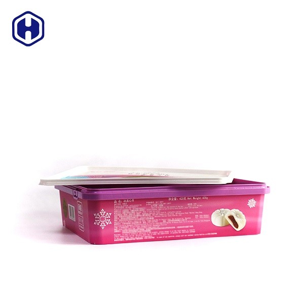 مقاومت در برابر خراش ظروف پلاستیکی کیک پلاستیکی IM45 جعبه مواد غذایی مربع 0.45KGS
