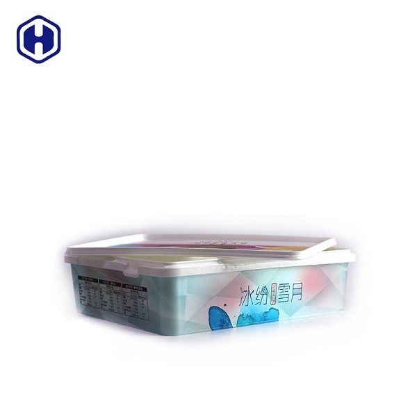 بسته های ماندگار کیک بستنی IML جعبه / ظروف پلی پروپیلن با درب