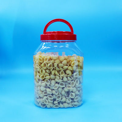 بزرگ شفاف مهر و موم شده PET پلاستیک مواد غذایی کوکی نویدل قوطی آب نباتات پیچ دستگیره کپسول