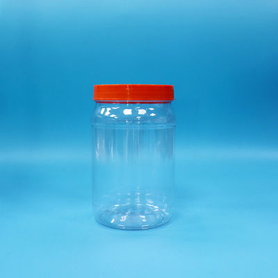 شفاف PET پلاستیک گرد مواد غذایی شیرینی کوکی بسته بندی شیشه قرمز رنگ پیچ کلاه