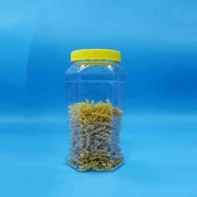 شکل هکساگونال مواد غذایی درجه کوکی آب نبات مواد غذایی شفاف پیت شیشه زرد کلاه صاف