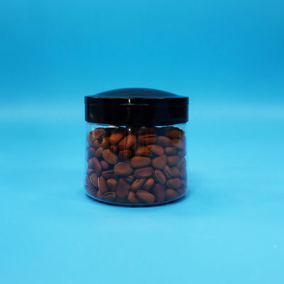 مواد غذایی کوچک گرد پلاستیکی ذخیره سازی شیشه شفاف پلاستیکی سیاه پیچ بند