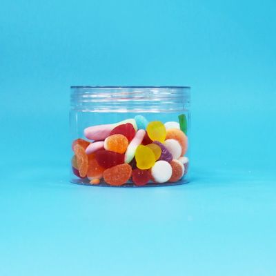 مواد غذایی خشک شفاف PET پلاستیکی شیرینی کوکی آجیل هدیه بطری پیچ کلاه های صاف درجه غذایی