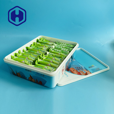 ظروف پلاستیکی FDA IML با درب بسته بندی بیسکویت کراکر ذخیره سازی مواد غذایی