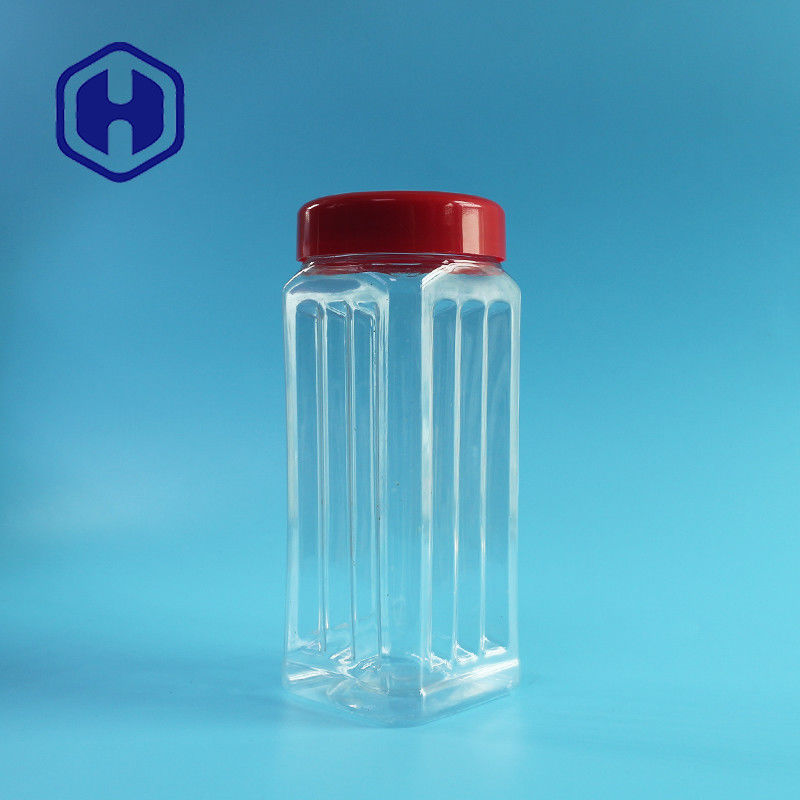 171 میلی متر ارتفاع شیشه PET مربع فله آجیل بادام هندی معطر چای خشک سبزیجات 560 میلی لیتر پوشش پلاستیکی