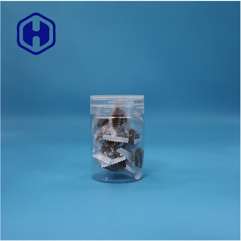 شکل گرد شفاف پلاستیکی PET آب نبات شیرین آجیل فلفل شیشه صاف پیچ بالای کاپ