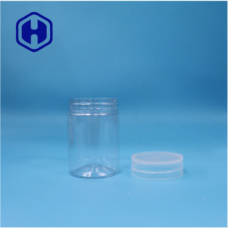 شکل گرد شفاف پلاستیکی PET آب نبات شیرین آجیل فلفل شیشه صاف پیچ بالای کاپ