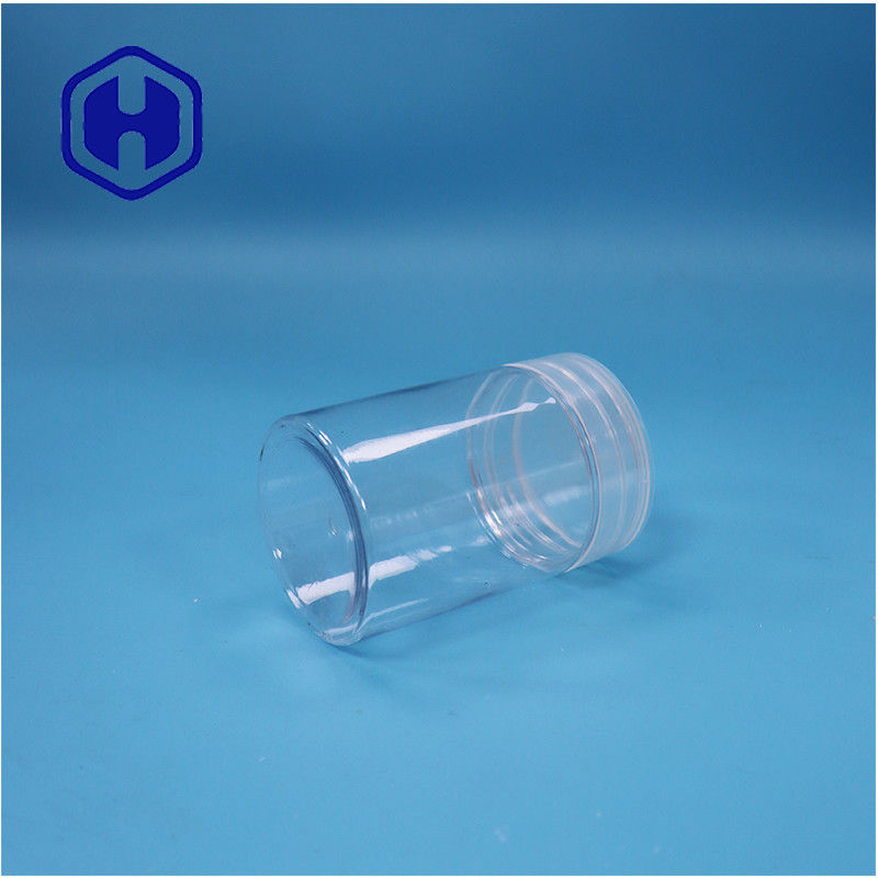 شکل گرد شفاف پلاستیکی PET آب نبات شیرین آجیل فلفل شیشه صاف پیچ بالای کاپ