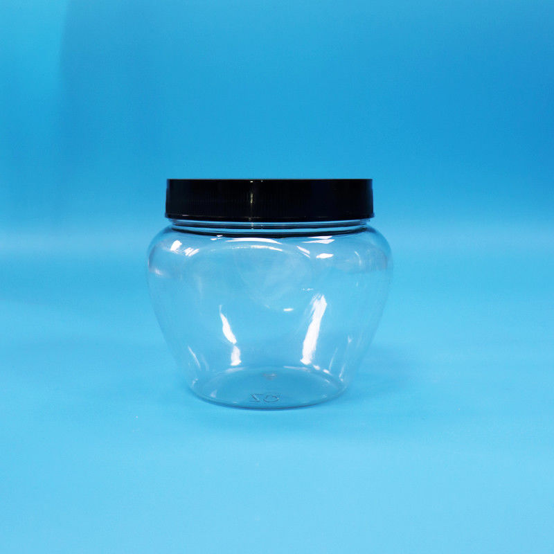 شکل منحصر به فرد شفاف مهر و موم پلاستیکی PET آب نبات مواد غذایی کوکی قوطی پیچ پلاستیکی فلت کاپ