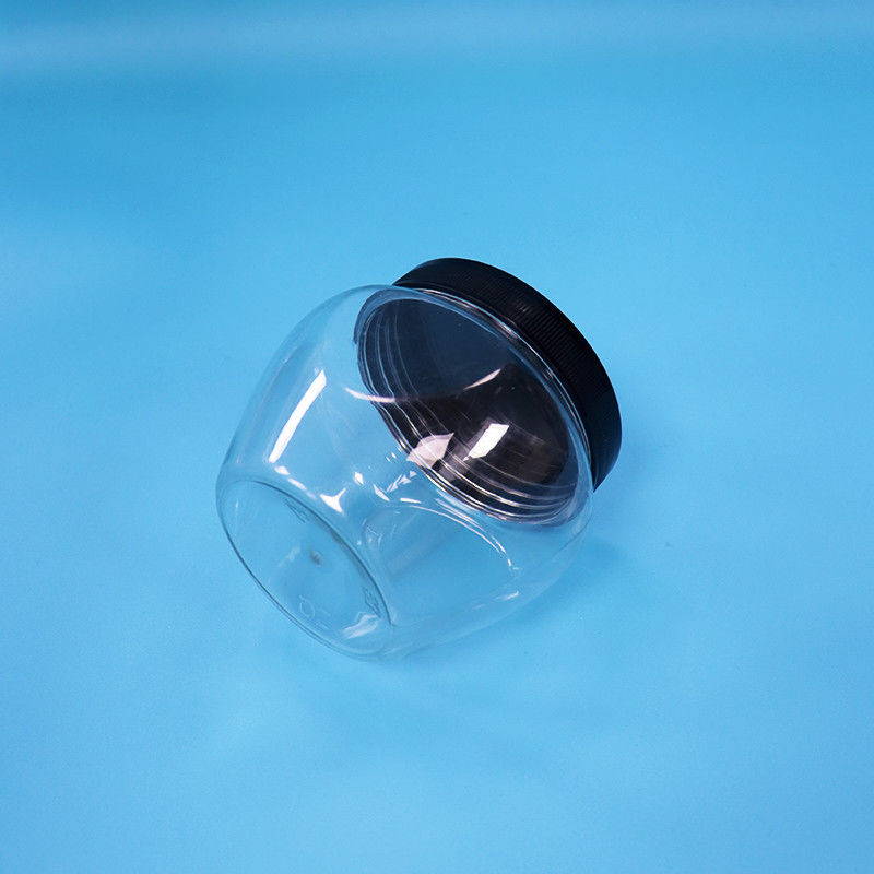 شکل منحصر به فرد شفاف مهر و موم پلاستیکی PET آب نبات مواد غذایی کوکی قوطی پیچ پلاستیکی فلت کاپ