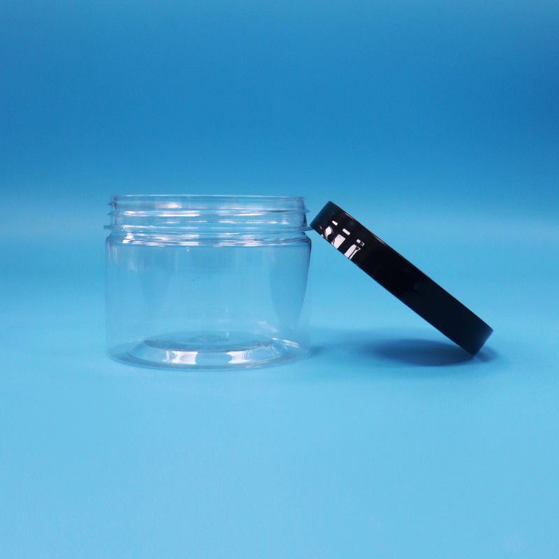 شیشه پلاستیکی شفاف شکل گرد دهان PET برای دانه های چای سیاه اسباب بازی هدیه آب نبات