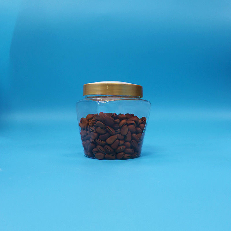 بطری پلاستیکی PET درجه غذایی دهان گسترده شفاف کوکی شیرینی با پیچ کلاه صاف