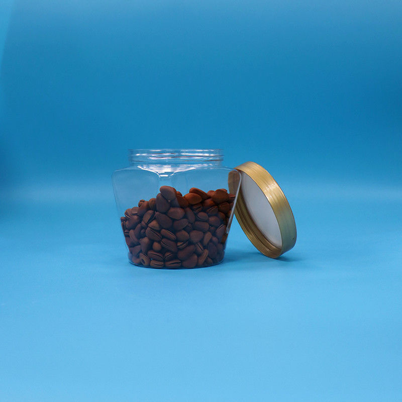 بطری پلاستیکی PET درجه غذایی دهان گسترده شفاف کوکی شیرینی با پیچ کلاه صاف