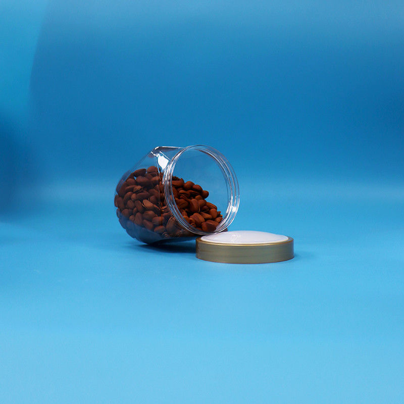 بطری پلاستیکی PET درجه غذایی دهان گسترده شفاف کوکی شیرینی با پیچ کلاه صاف