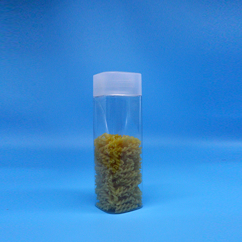 دهان گسترده 600ml اسنک فود شیرینی شفاف مربع بطری های پلاستیکی PET