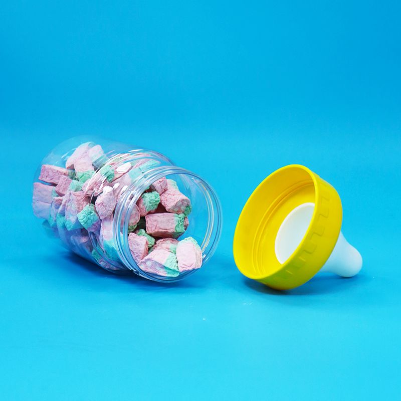 مواد غذایی شفاف PET پلاستیکی مهر و موم قوطی پیچ کپسول برای مواد غذایی شیرینی کوکی