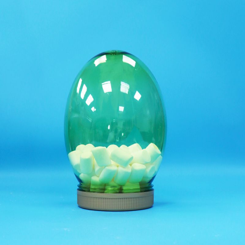 شکل منحصر به فرد شفاف پلاستیک PET درجه غذایی آجیل پستال آب نبات قوطی پیچ چپ