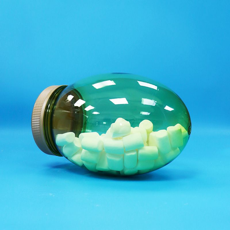 شکل منحصر به فرد شفاف پلاستیک PET درجه غذایی آجیل پستال آب نبات قوطی پیچ چپ