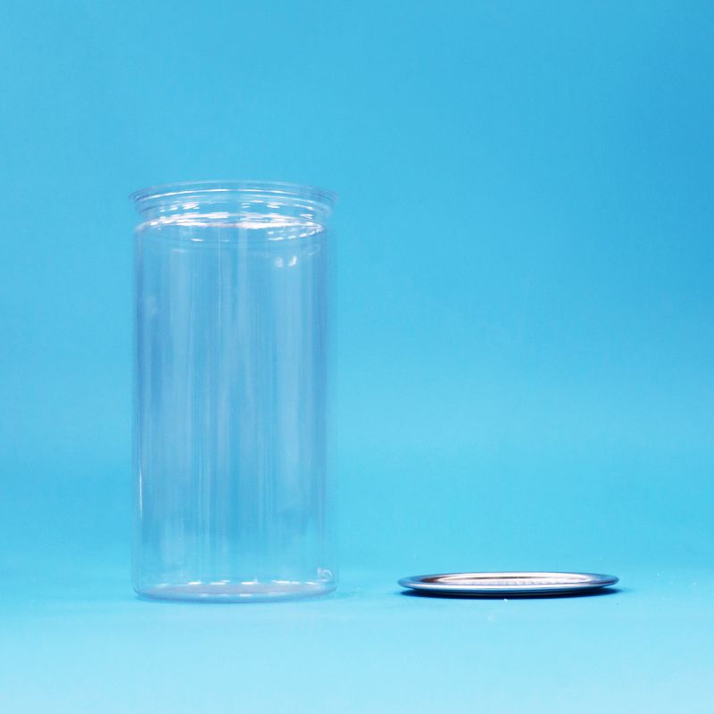 قوطی بسته‌بندی شفاف پلاستیکی PET با درب آسان‌بازشو برای مواد غذایی، آب‌نبات، نوشیدنی