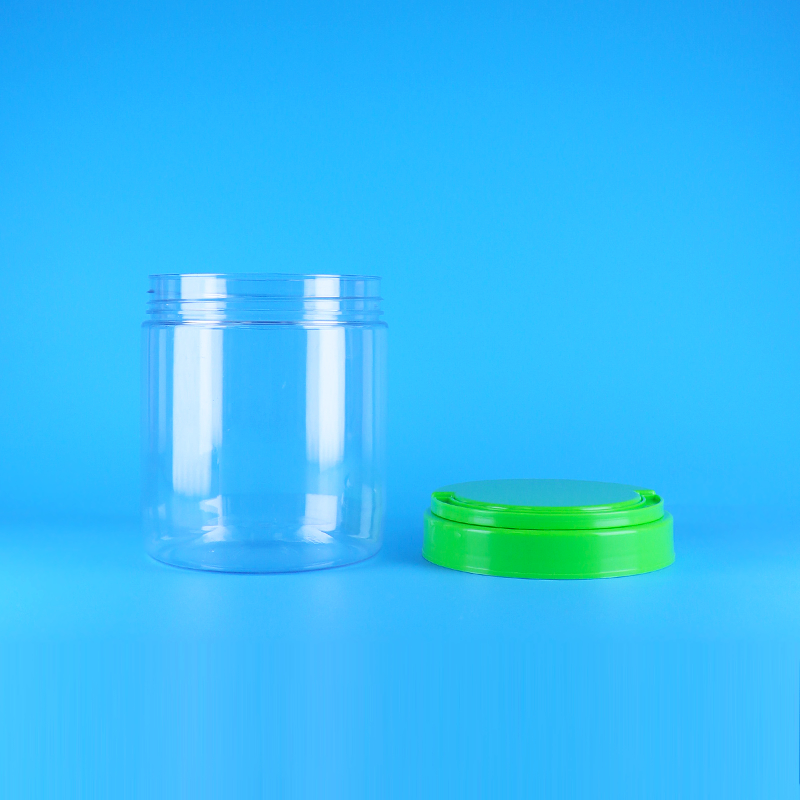 درپوش پیچی بدون BPA، دسته دار، قابل آب بندی، پلاستیکی PET شفاف، شیشه کره بادام زمینی گرد