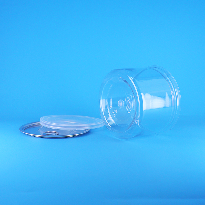 درب آسان بازشو پلاستیکی PET گرد برای بسته بندی مواد غذایی، آب نبات، کلوچه، اسنک، چای، قوطی فلزی