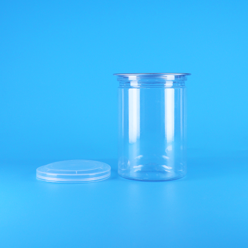 قوطی‌های شفاف و گرد پلاستیکی PET بدون BPA برای آبنبات، ماست، غذای کودک، کوکی‌ها، درپوش PE