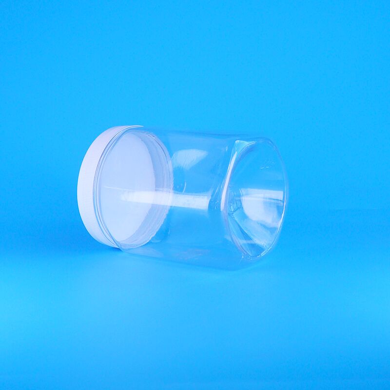 شکل شش گوشه ای شفاف PET کوکی های پلاستیکی دانه های نخل سرخ شده سرخ شده خشک شده بطری سفید کلاه صاف