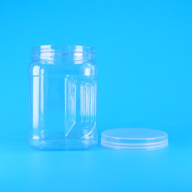 PET مربع پاک پیچ پوشه های پلاستیکی ذخیره گیری چسب سیاه برنج گندم کریکر قوطی