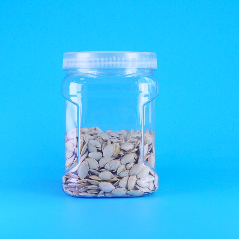 PET مربع پاک پیچ پوشه های پلاستیکی ذخیره گیری چسب سیاه برنج گندم کریکر قوطی