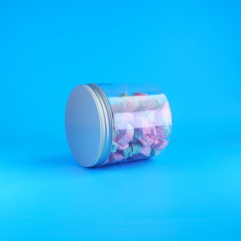 درپوش آلومینیومی گرد، آسان بازشو، مواد غذایی، آب نبات، کوکی، چای یاسمین، شیشه پلاستیکی شفاف PET