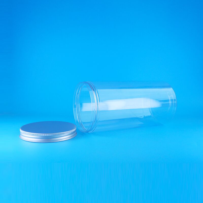 پیچ درب های دهان گشاد شفاف ضد هوای بلند گرد پلاستیکی خشک مواد غذایی خرس بیسکویت شیشه