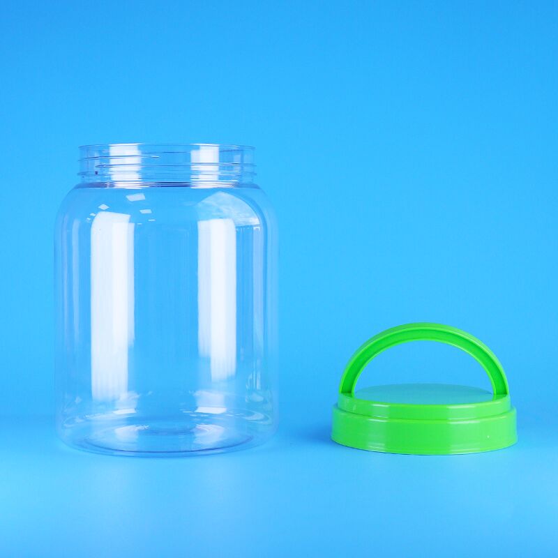 شیشه پلاستیکی گرد PET برای مواد غذایی، درپوش تخت، شفاف، قهوه، آب نبات، دانه نیلوفر آبی، غذای کودک
