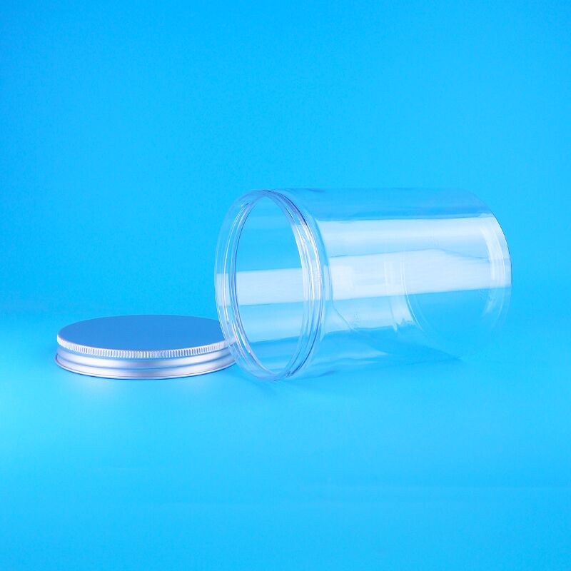 شیشه دهان گشاد با درب پیچی تخت، شفاف، درجه غذایی، برای خرما قرمز، زیتون، پاپ کورن