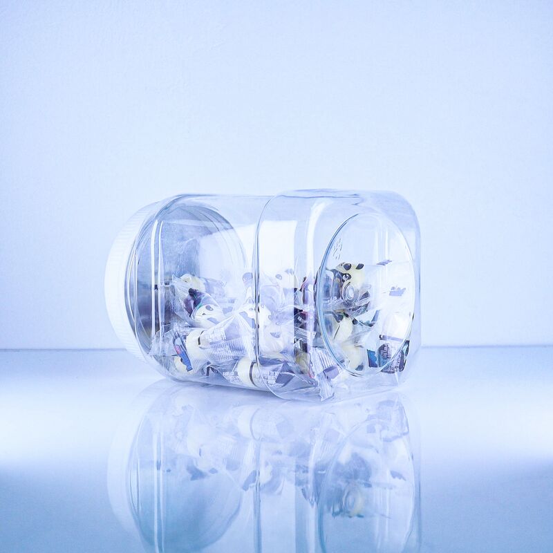 با کیفیت بالا پیچ صاف کپسول شفاف سوسم خشک چیلی تخم مرغ سفید پودر پلاستیکی PET مربع شیشه