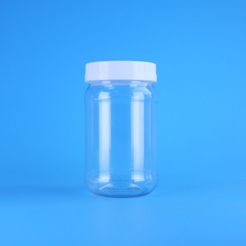 220 میلی لیتر شیشه پلاستیکی شفاف درجه غذایی با کلاه پیچ سفید برای بسته بندی سالاد و جیم