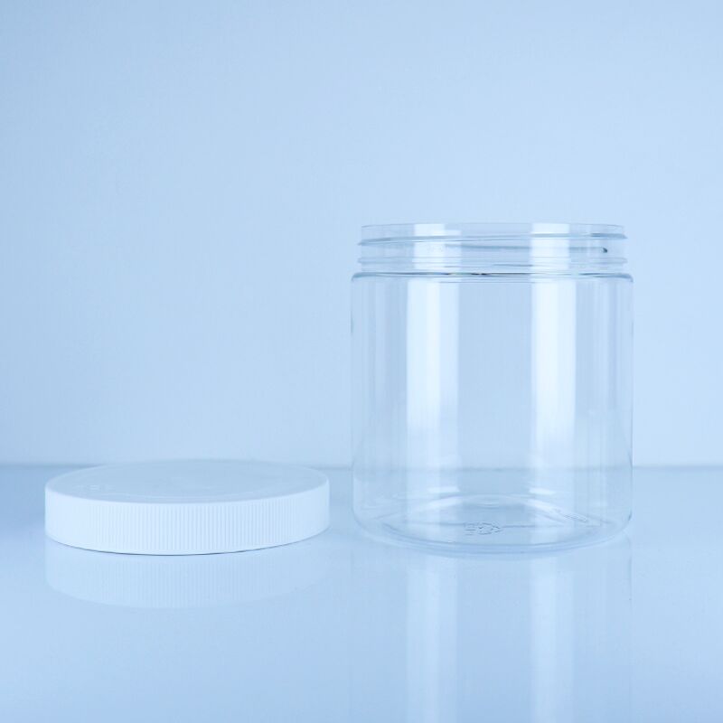Food Grade Transparent Screw Cap PET Jar For Snacks Sweets Crackers Safe Convenient